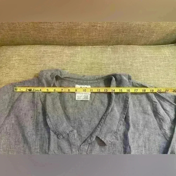 Flax by Jeanne Engelhart Tunic/Shirt/ Artist Gardener Jacket L - Picture 6 of 9